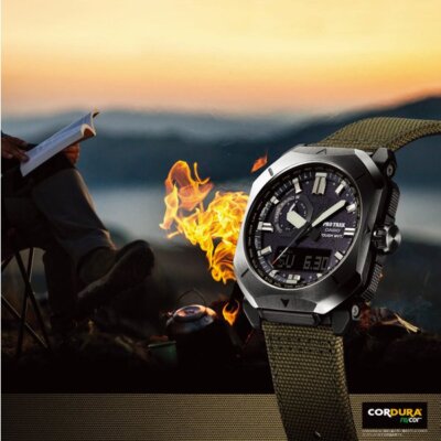Pre-owned Casio Pro Trek Prw-6900yb-3jf Climber Line Radio Solar Men's Watch From Japan