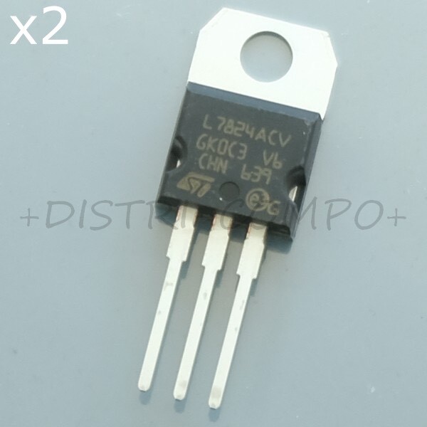 L7824acv Regulateur +24v 1.5a To-220ab Stm Rohs (Lot De 2)