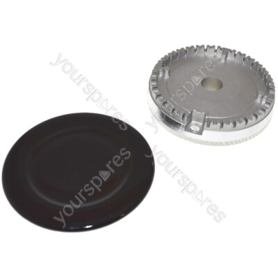 Beko and Belling Cooker Oven Gas Hob Burner Base and Cap Set 100mm