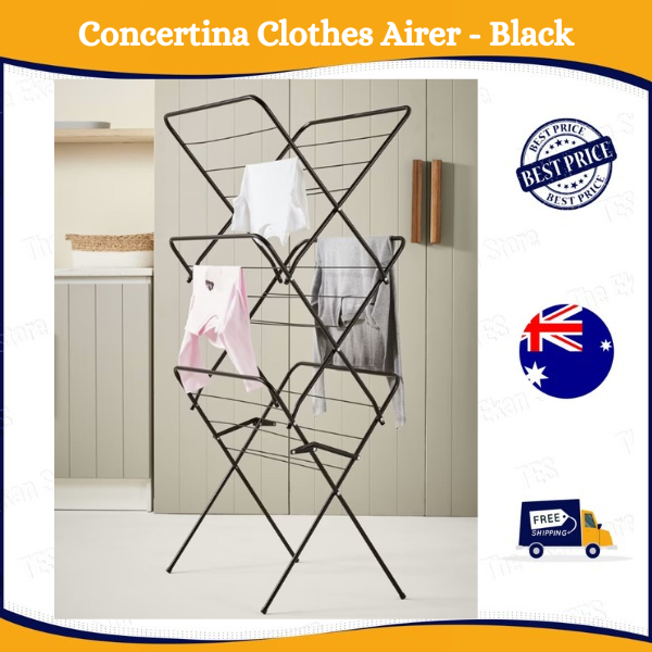 Folding Clothes Horse Airer Laundry Dryer Concertina Drying Rack Indoor Outdoor eBay