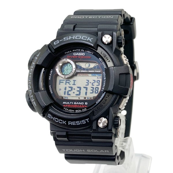 Pre-owned Casio G-shock Frogman Gwf-1000-1jf Black Red Multiband 6 Men's Watch In Box