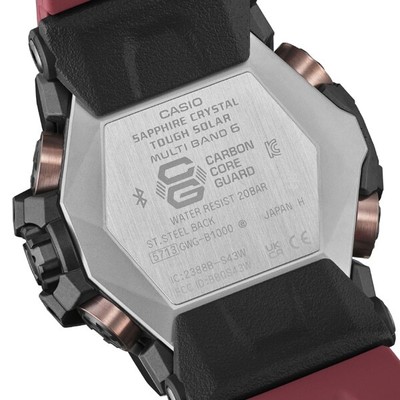 Pre-owned Casio G-shock Master Of Mudmaster Gwg-b1000-1a4jf Bluetooth-equipped Red