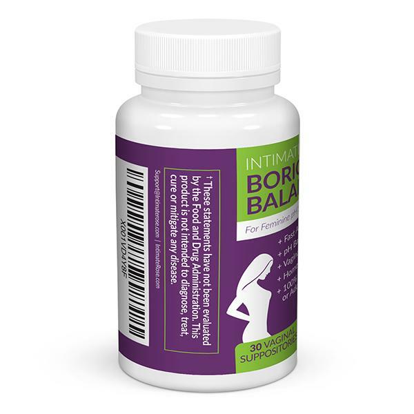 Boric Suppositories - 30 Count (600mg) + 7 Applicators - By Intimate Rose