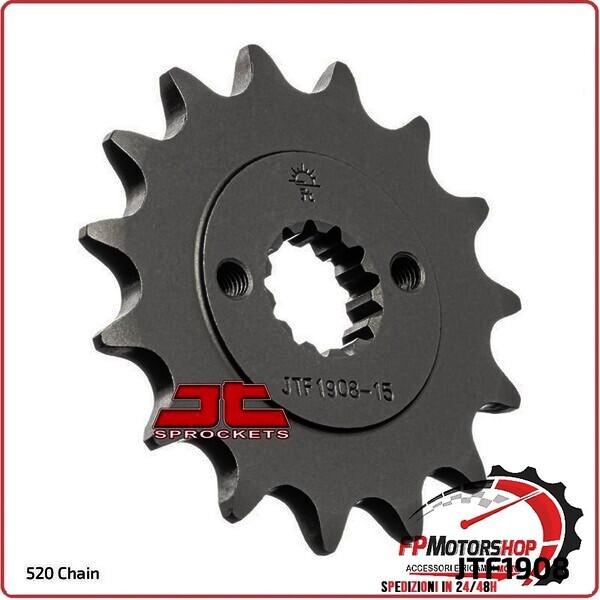 PIGNONE TRASMISSIONE PER MOTO JT 1908 Z15 JTF1908.15 15 DENTI ACCIAIO PASSO 520