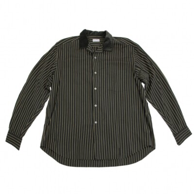 STRIPED OPEN COLLAR SHIRT 黒　Mサイズ　新品 WACKO MARIA/KASURI STRIPED OPEN COLLAR SHIRT（BLACK