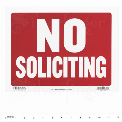 NO SOLICITING Sign   Door Signs Store Office Shop   Red+White 9x12'' inch PVC