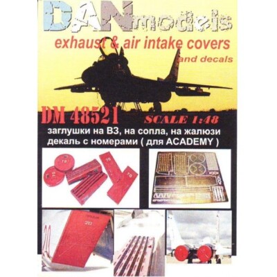 DanModels 48521 Mig-29 Exhaust & Air Intake Covers and Decals (for ACADEMY) 1:48