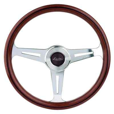 CLASSIC WOOD STEERING WHEEL 390mm LUISI MONTECARLO MAHOGANY MADE in ITALY