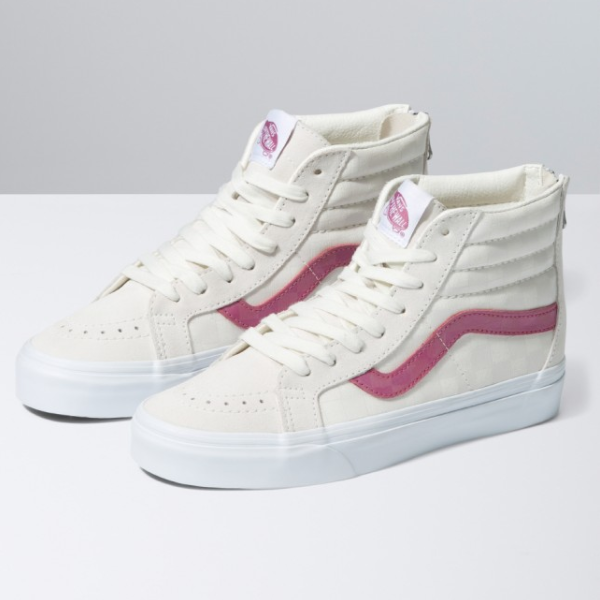 

Кроссовки на молнии Vans Tonal Check SK8-Hi Re-issue - VN0A5KRCJVY Expeditedship, Cream white, Vans Tonal Check SK8-Hi Re-issue Zip