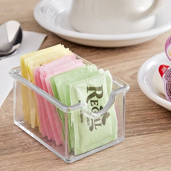 USA SELLER CLEAR PLASTIC SUGAR PACKET HOLDER CADDY