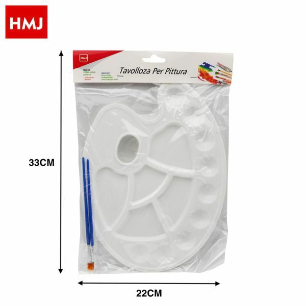 Tavolozza Per Pittura Acrilica Olio Colori + 2 Pennelli 20963 hmj