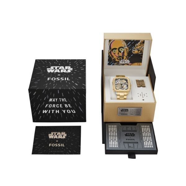 Pre-owned Fossil Star Wars C-3po Le1170set Watch Automatic Limited 40th Anniversary