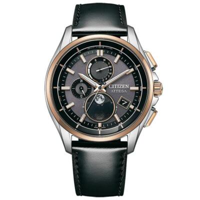 Pre-owned Citizen Attesa By1004-17x Moon Phase Eco-drive Solar Radio Men Watch In Box