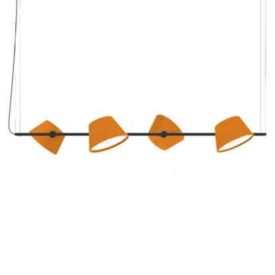MARSET TAM TAM 4-Light Linear Suspension Pendant by Fabien Dumas - ORANGE SHADES