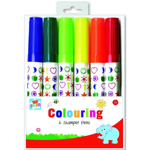KIDS CREATE 6 COLOURING STAMPER PENS