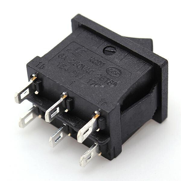 IndusTec Rocker Switch 6 - pin DPDT 3 Pos 10A 125 V  Maintained 12V 24V Polatity