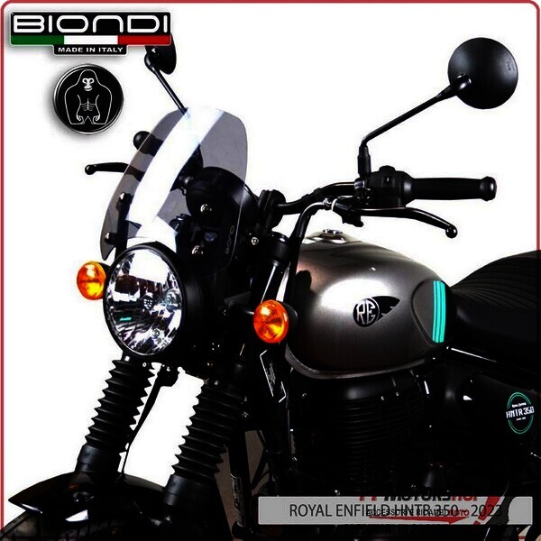 CUPOLINO PARABREZZA MOTO PER ROYAL ENFIELD HNTR 350 2023> FUME' CHIARO BIONDI