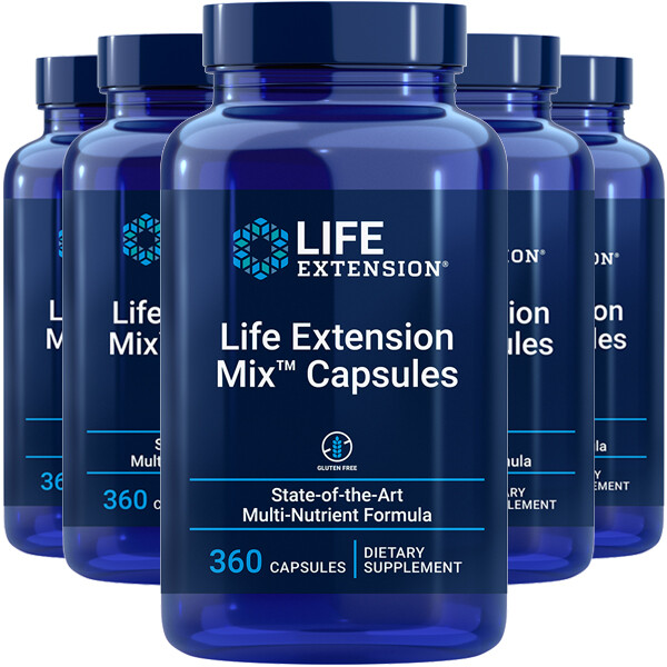 Life Extension Mix Capsules 5X360Caps Мультивитамин Витамин Е/Аминокислота/Лютеолин
