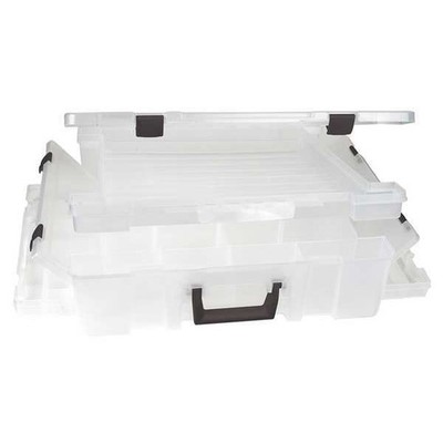 Compartment Box Adjustable Plastic Storage Organizer Clear 15 to 24 Slots