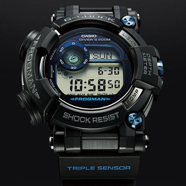 Pre-owned Casio G-shock Gwf-d1000b-1jf Frogman Radio Solar Multiband 6 Men's Watch Japan