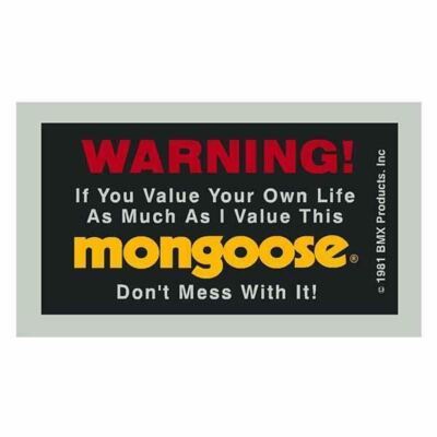 Mongoose Warning decal