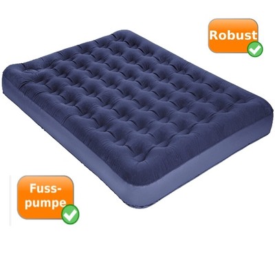 XXL Gästebett King Size 2 Personen 203x152x22cm Luftbett Luftmatratze blau #016