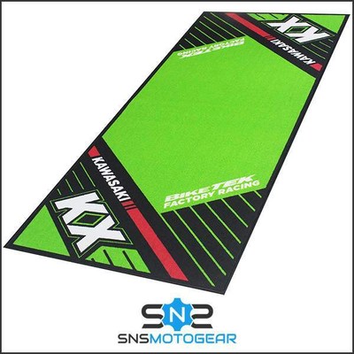 BikeTek Motorcycle Motorbike Workshop Bike Garage Mat - Kawa