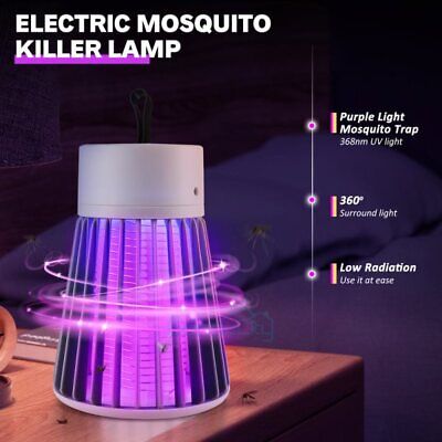 Rechargeable Electric Mosquito Fly Swatter Zapper Racket Bug Insect Killer Lamp