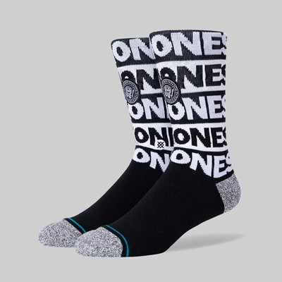 Stance x Ramones Black White Casual Crew Socks Size M 6-8.5