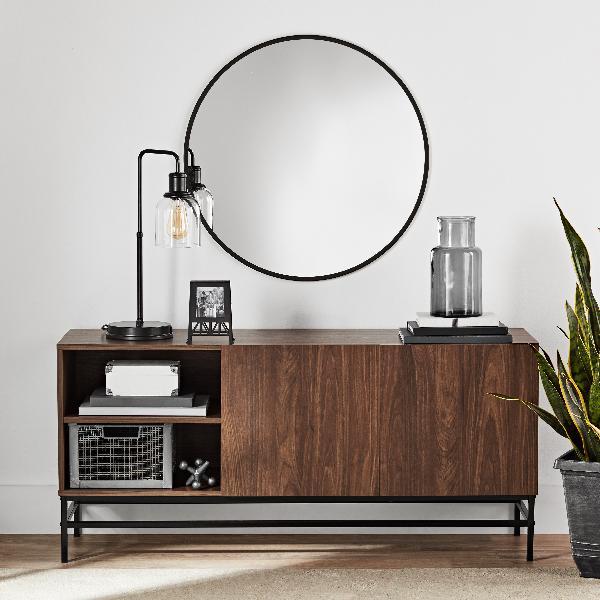 Mid Century Sideboard Media Console Storage Cabinet 2 Door W