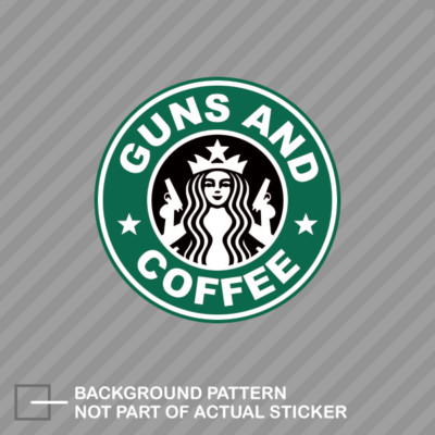 Guns and Coffee Sticker Decal Vinyl 2A molon labe gun rights