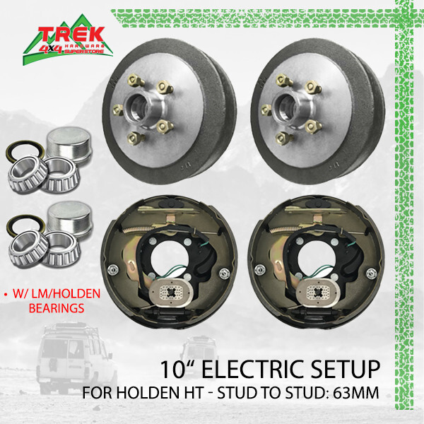Pair 10� Electric Brake Kit With Pair 10� Hub Drum Holden HT 5 Stud LM Trailer