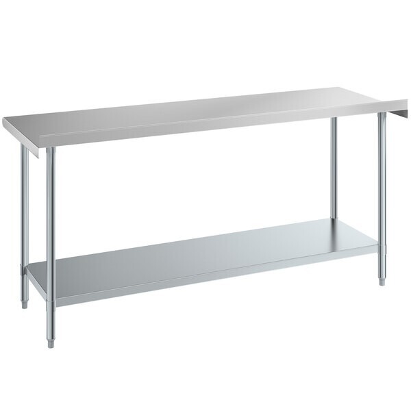 24"W x 72"L Stainless Steel Prep and Work Restaurant Table with Backsplash