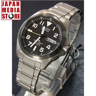 Pre-owned Citizen Promaster Land Pmd56-2952 Black Dial Eco-drive Solar Titanium Men Watch