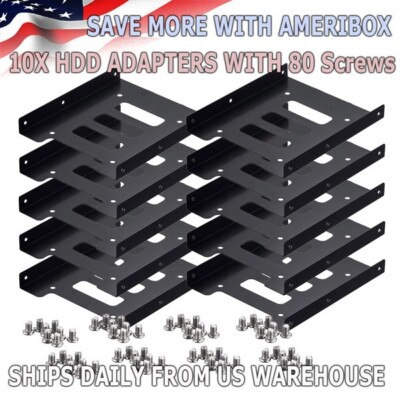 10X 2.5'' to 3.5'' Bay SSD Metal Hard Drive HDD Mounting Bracket Adapter Dock/Tray