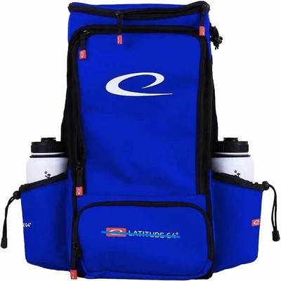 Łatįtude 64 Easy Go Backpack Disc Golf Bag V2 (Blue) - Lightweight, Spacious