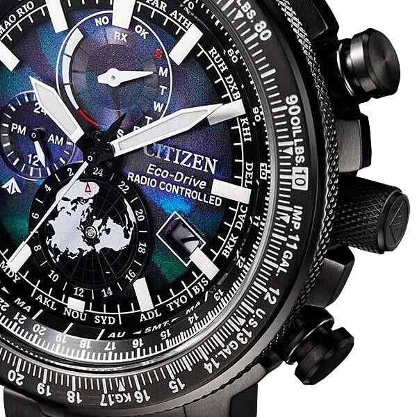 Pre-owned Citizen Promaster By3005-56e Sky Series Layers Of Time Limited Eco Drive Black