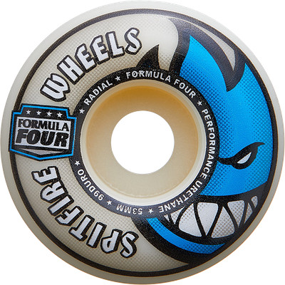 SPITFIRE F4 99a RADIAL 53mm NATURAL/BLUE WHEELS SET