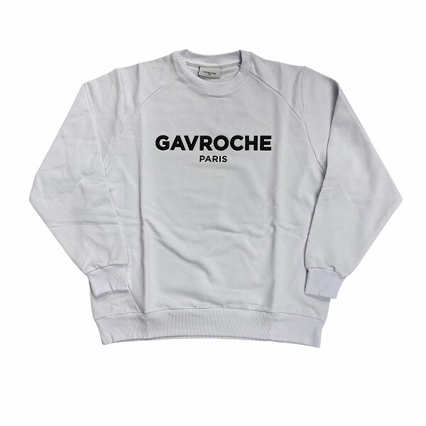 

GAVROCHE PARIS Толстовка с круглым вырезом Мужская U851 Белая с логотипом Сделано в Италии, Белый