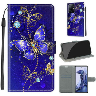 Printed Stand Flip Wallet Leather Phone Case For Xiaomi 11T Pro Redmi Note 11