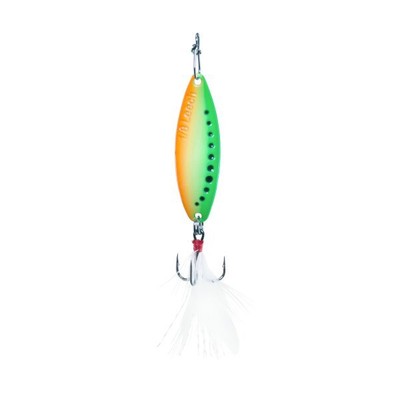 Clam Leech Flutter Spoon 1/8 Oz Glow Chartreuse/Purple