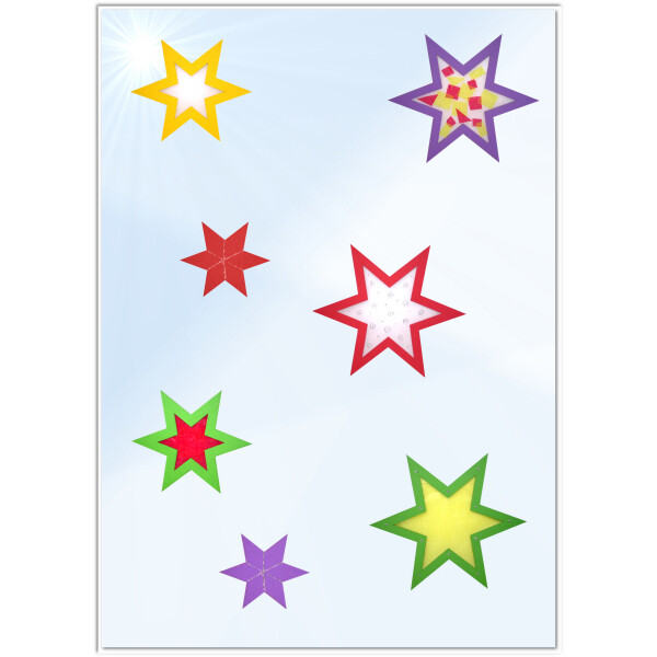 Bastelset Fensterbild Sterne 72teilig Weihnachten Advent Fenster Deko