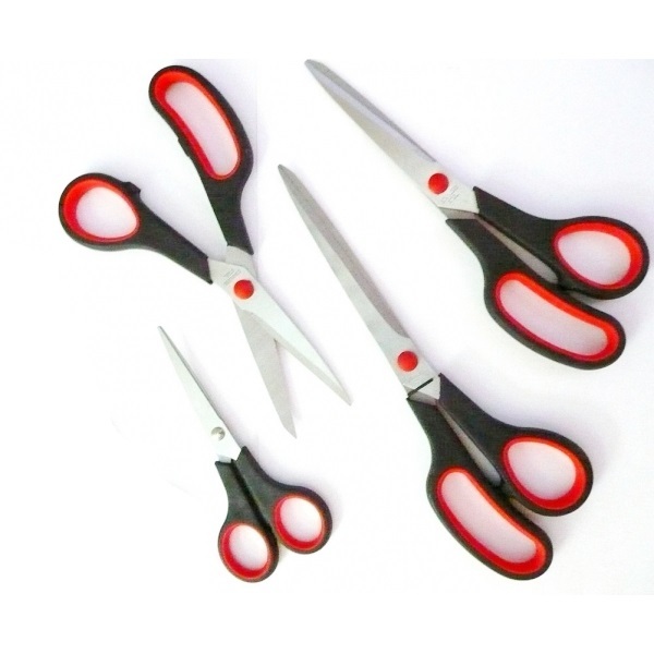 Kit 4 Forbici Con Lama In Acciaio Per Ufficio Cucina Lavoro Utensile Taglia moc