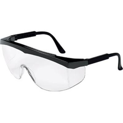 NEW MCR Crews SS110 Stratos Black Frame Clear Lens Safety Glasses