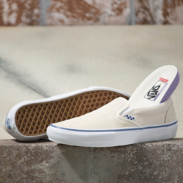 Кроссовки-слипоны Vans Raw Canvas Skate Cream White - VN0A5FCAACV