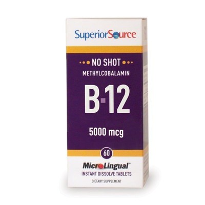 Метилкобаламин B12 Superior Source без инъекций, 5000 мкг, 60 сублингвальных таблеток
