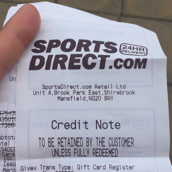 Sports Direct Voucher/Credit Note in Thornaby, County Durham Gumtree