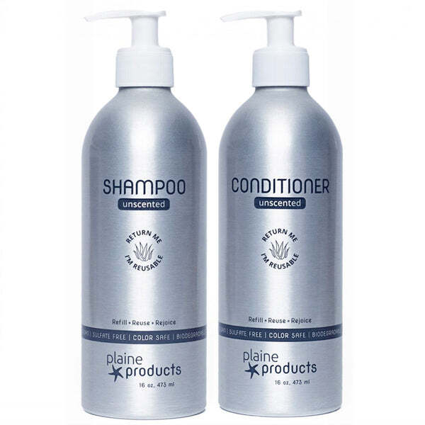 Plaine Products - Refillable Unscented Vegan Shampoo + Condi