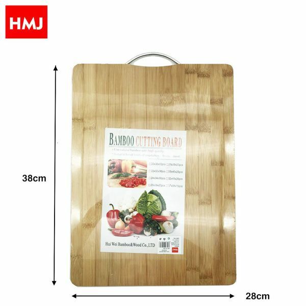 Tagliere Legno Naturale Con Manico Acciaio Tavola Affettare Cucina 28x38cm hmj