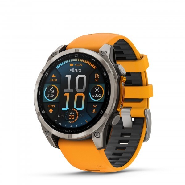 アクセサリー GARMIN 1030plus Garmin fenix 8 47mm Sapphire Titanium with Orange Graphite